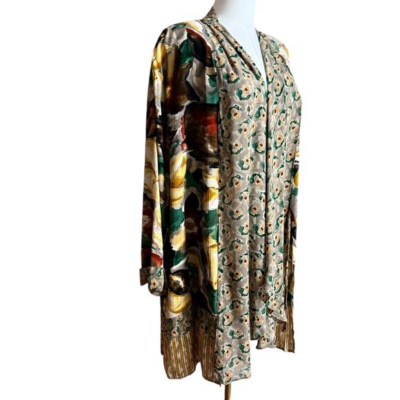 CAROLE LITTLE Vintage 80s Abstract Kimono Artsy Boho Cardigan Tunic Size 14 - Picture 13 of 15